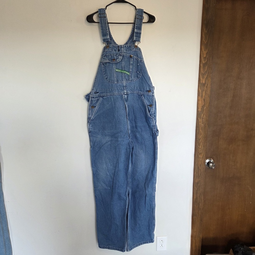 Vintage Key Imperial Aristocrat Denim Bib Overalls Mens 40x32 Made in USA Blue
